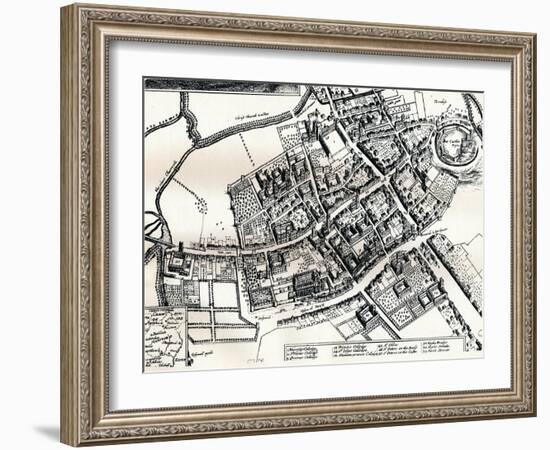 Hollars Plan of Oxford, C1643-Wenceslaus Hollar-Framed Giclee Print