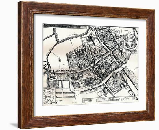 Hollars Plan of Oxford, C1643-Wenceslaus Hollar-Framed Giclee Print