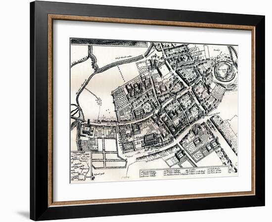 Hollars Plan of Oxford, C1643-Wenceslaus Hollar-Framed Giclee Print