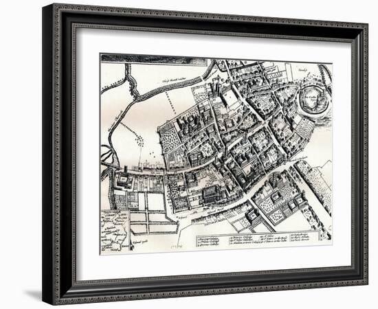 Hollars Plan of Oxford, C1643-Wenceslaus Hollar-Framed Giclee Print