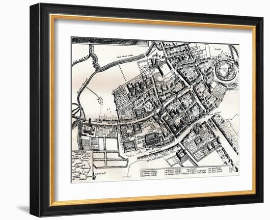 Hollars Plan of Oxford, C1643-Wenceslaus Hollar-Framed Giclee Print