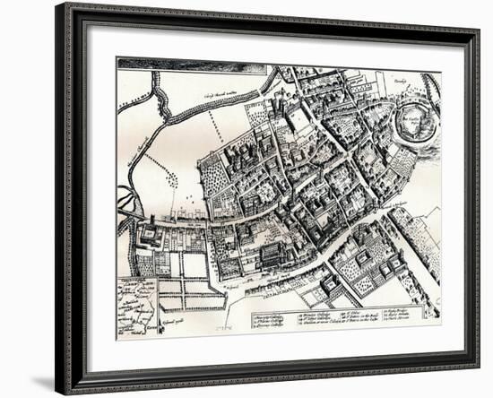 Hollars Plan of Oxford, C1643-Wenceslaus Hollar-Framed Giclee Print