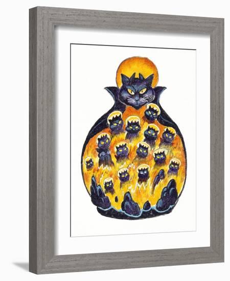 Holloween Cats-Bill Bell-Framed Giclee Print