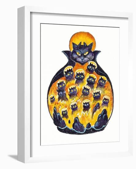 Holloween Cats-Bill Bell-Framed Giclee Print