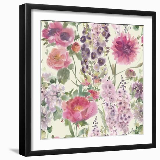 Holly Hocks All Over 1-Marietta Cohen Art and Design-Framed Giclee Print