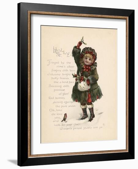 Holly, 'Language of Flowers'-null-Framed Art Print