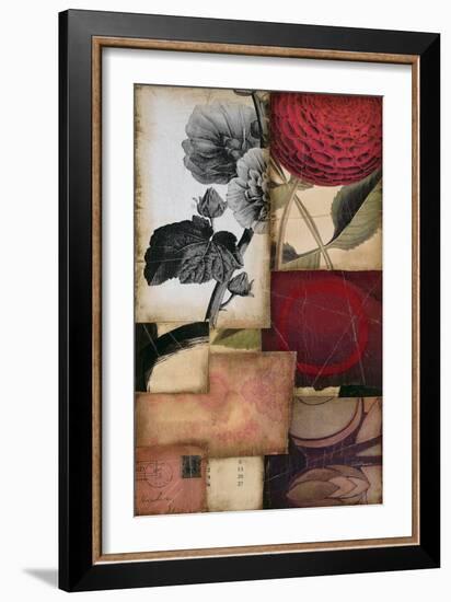 Hollyhock Story 1-DeRosier-Framed Premium Giclee Print