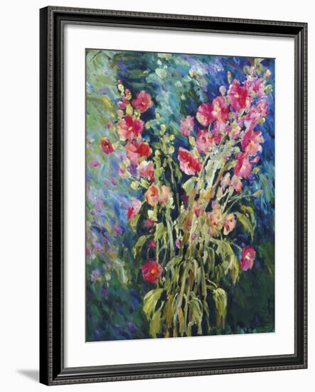 Hollyhock Summer-Malva-Framed Giclee Print