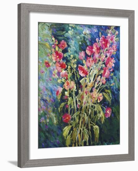 Hollyhock Summer-Malva-Framed Giclee Print