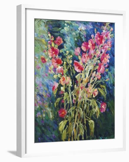 Hollyhock Summer-Malva-Framed Giclee Print