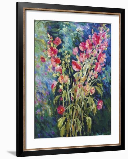 Hollyhock Summer-Malva-Framed Giclee Print