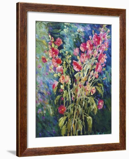 Hollyhock Summer-Malva-Framed Giclee Print