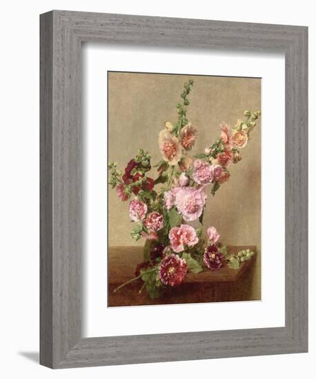 Hollyhocks, 1889-Henri Fantin-Latour-Framed Giclee Print