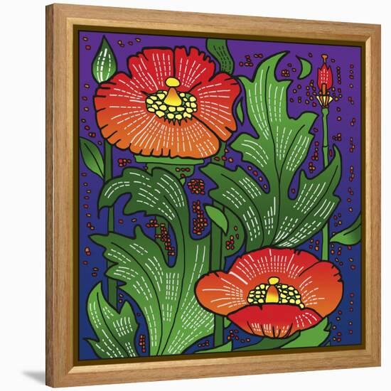 Hollyhocks 316-Howie Green-Framed Premier Image Canvas