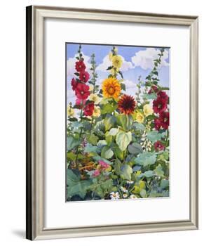 Hollyhocks and Sunflowers, 2005-Christopher Ryland-Framed Giclee Print