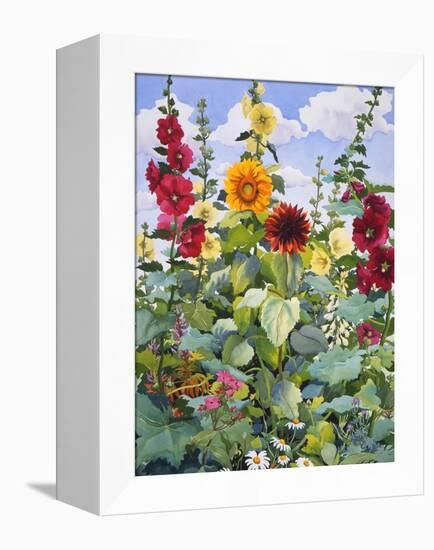 Hollyhocks and Sunflowers, 2005-Christopher Ryland-Framed Premier Image Canvas