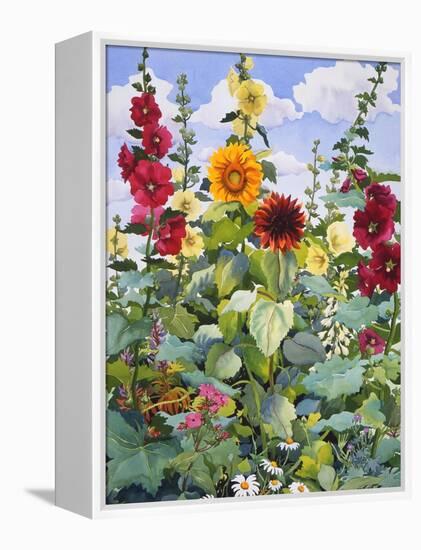 Hollyhocks and Sunflowers, 2005-Christopher Ryland-Framed Premier Image Canvas