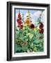 Hollyhocks and Sunflowers-Christopher Ryland-Framed Giclee Print