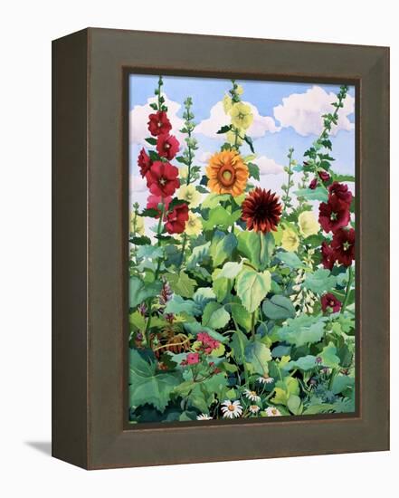 Hollyhocks and Sunflowers-Christopher Ryland-Framed Premier Image Canvas