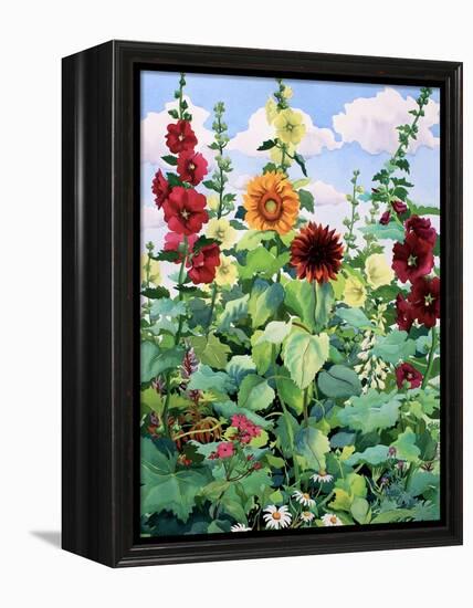 Hollyhocks and Sunflowers-Christopher Ryland-Framed Premier Image Canvas