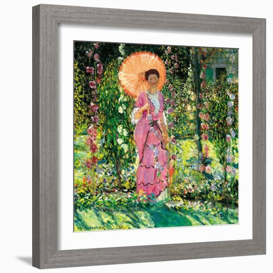 Hollyhocks, C. 1912-Frederick Carl Frieseke-Framed Giclee Print