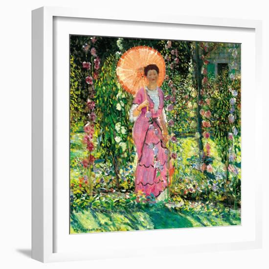 Hollyhocks, C. 1912-Frederick Carl Frieseke-Framed Giclee Print