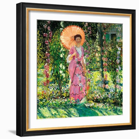 Hollyhocks, C. 1912-Frederick Carl Frieseke-Framed Giclee Print