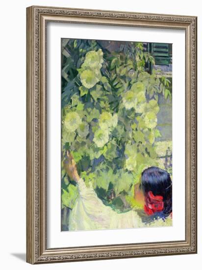 Hollyhocks, C.1923-Philip Leslie Hale-Framed Giclee Print