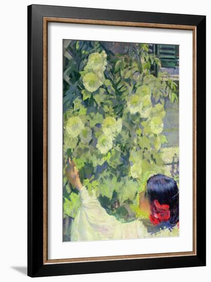 Hollyhocks, C.1923-Philip Leslie Hale-Framed Giclee Print