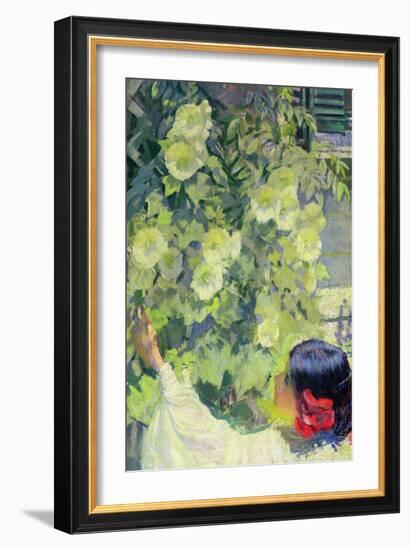 Hollyhocks, C.1923-Philip Leslie Hale-Framed Giclee Print