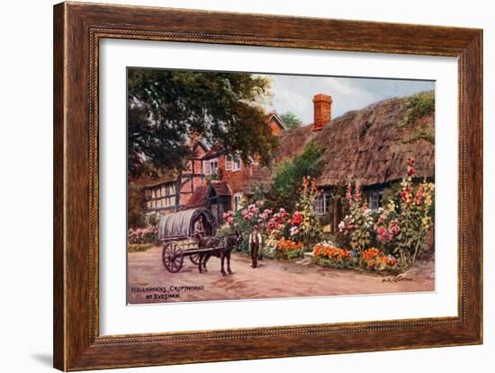 Hollyhocks, Cropthorne, Evesham-Alfred Robert Quinton-Framed Giclee Print