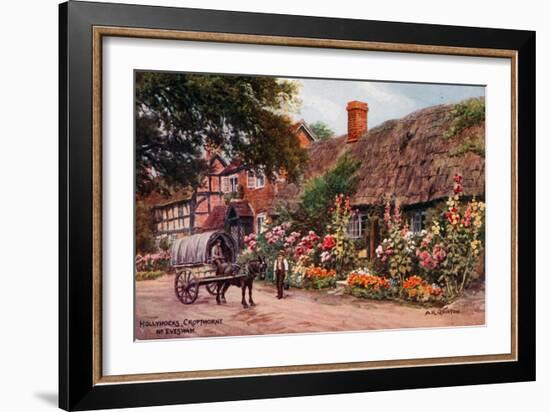 Hollyhocks, Cropthorne, Evesham-Alfred Robert Quinton-Framed Giclee Print