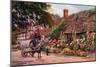Hollyhocks, Cropthorne, Evesham-Alfred Robert Quinton-Mounted Giclee Print