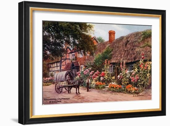 Hollyhocks, Cropthorne, Evesham-Alfred Robert Quinton-Framed Giclee Print