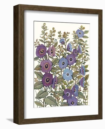 Hollyhocks in Bloom I-Tim O'toole-Framed Premium Giclee Print