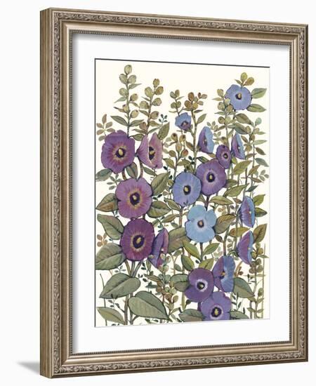 Hollyhocks in Bloom I-Tim O'toole-Framed Art Print