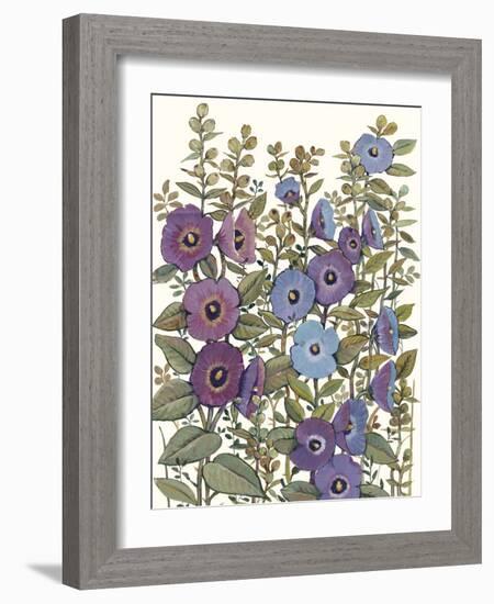 Hollyhocks in Bloom I-Tim O'toole-Framed Art Print