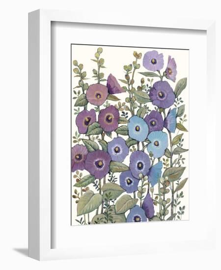 Hollyhocks in Bloom II-Tim O'toole-Framed Premium Giclee Print