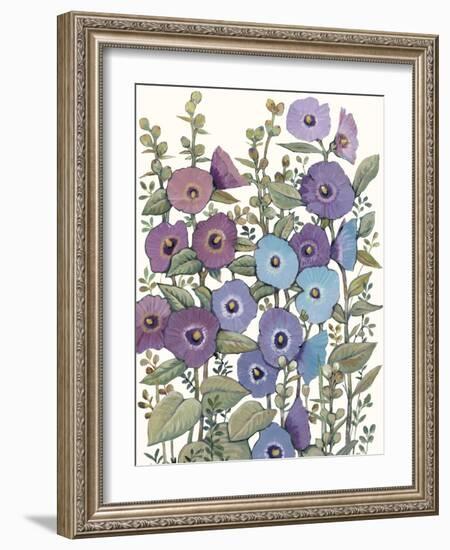 Hollyhocks in Bloom II-Tim O'toole-Framed Art Print