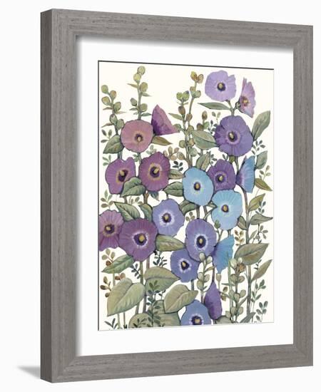 Hollyhocks in Bloom II-Tim O'toole-Framed Art Print