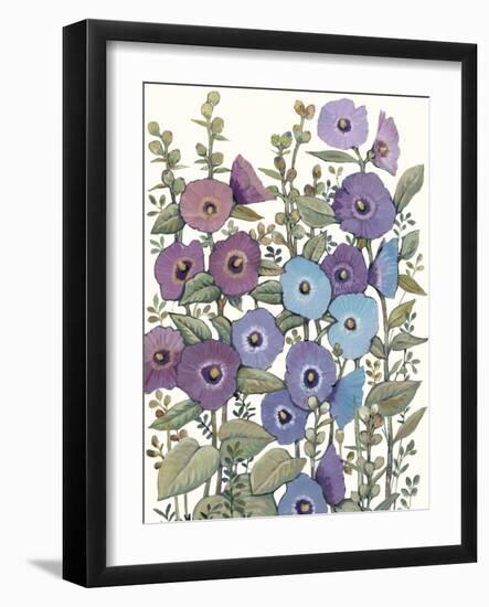 Hollyhocks in Bloom II-Tim O'toole-Framed Art Print