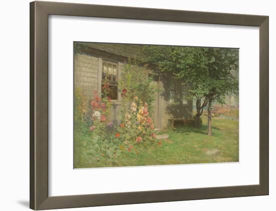 Hollyhocks, Nantucket, Mid- to Late-19th Century-John Joseph Enneking-Framed Giclee Print