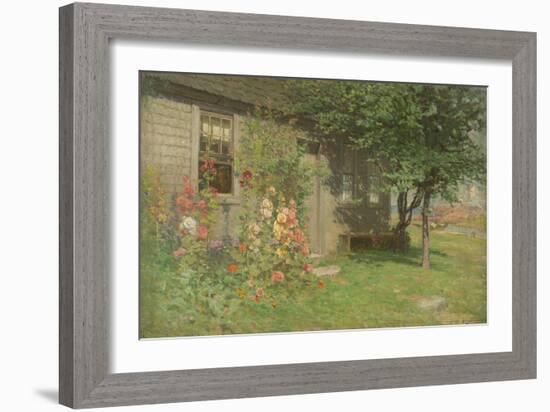 Hollyhocks, Nantucket, Mid- to Late-19th Century-John Joseph Enneking-Framed Giclee Print