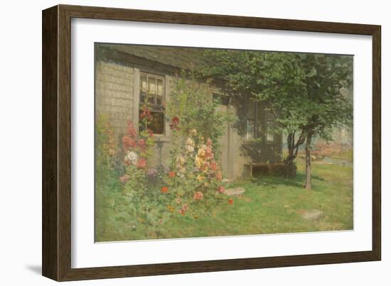 Hollyhocks, Nantucket, Mid- to Late-19th Century-John Joseph Enneking-Framed Giclee Print