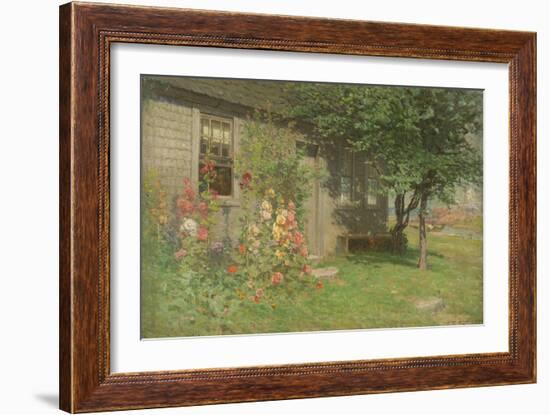 Hollyhocks, Nantucket, Mid- to Late-19th Century-John Joseph Enneking-Framed Giclee Print