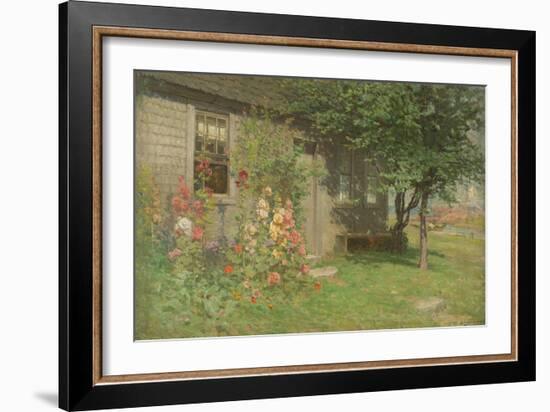 Hollyhocks, Nantucket, Mid- to Late-19th Century-John Joseph Enneking-Framed Giclee Print