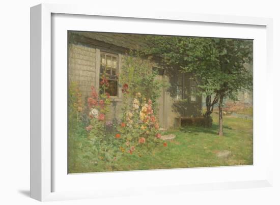 Hollyhocks, Nantucket, Mid- to Late-19th Century-John Joseph Enneking-Framed Giclee Print