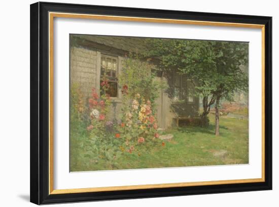 Hollyhocks, Nantucket, Mid- to Late-19th Century-John Joseph Enneking-Framed Giclee Print