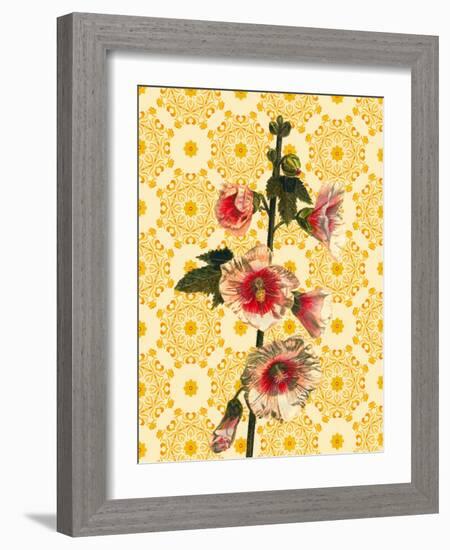 Hollyhocks on Sunshine, 2021 (w/c)-Helen White-Framed Giclee Print