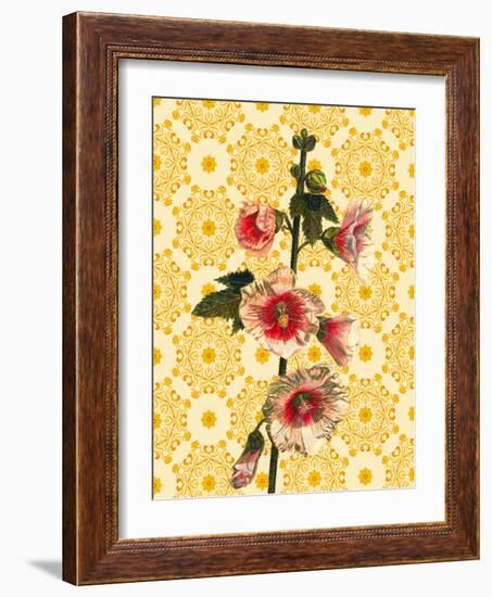 Hollyhocks on Sunshine, 2021 (w/c)-Helen White-Framed Giclee Print